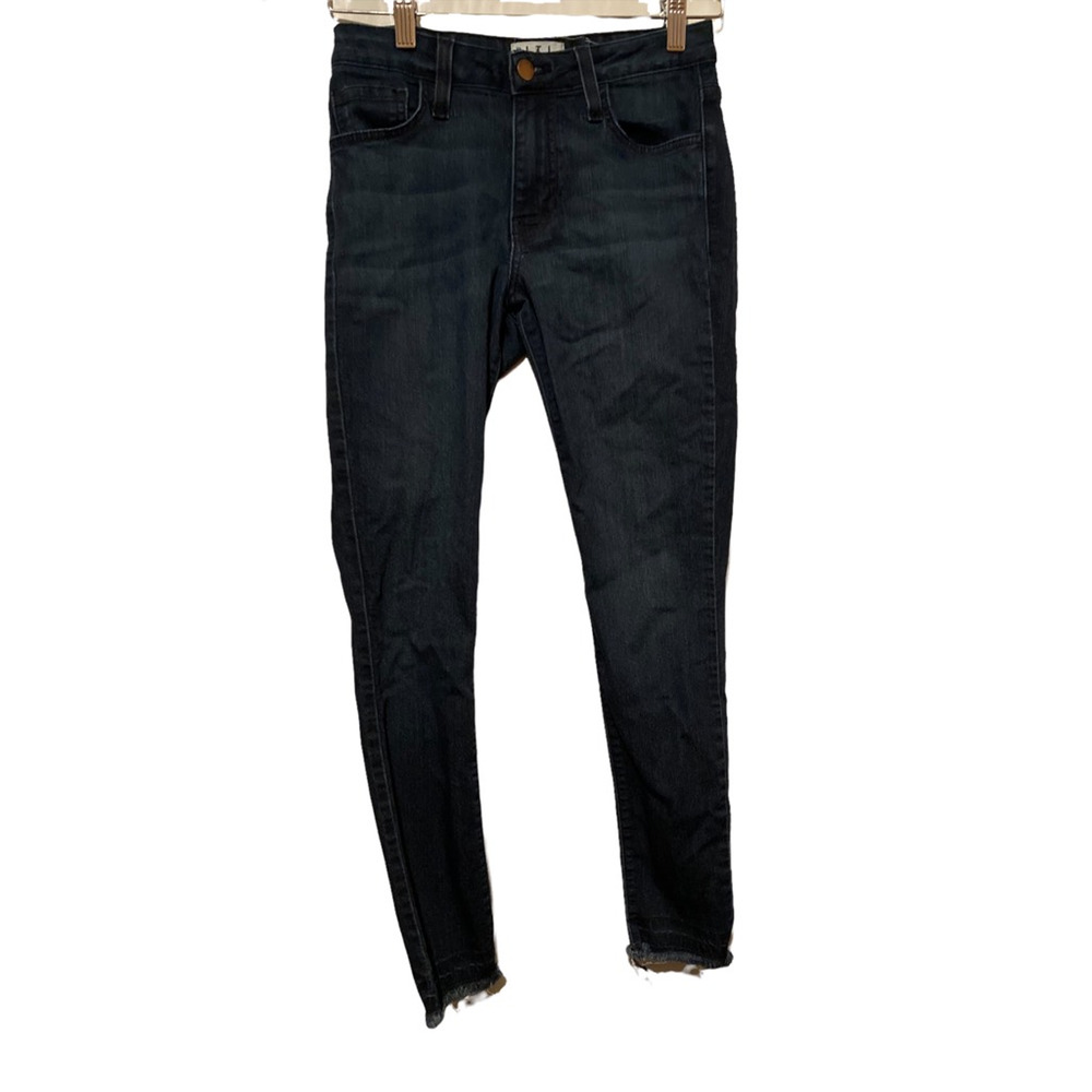 Hollister Womens Super‎ Skinny Jeans Black Stretch Low Rise Dark Wash Denim 0R